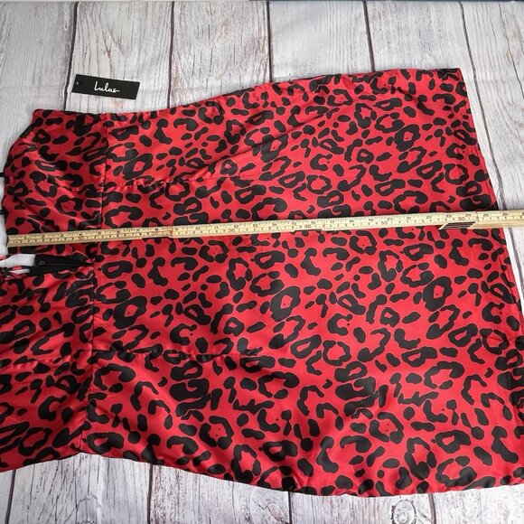 Lulu’s‎ Y2K Slip Dress Size XL Satin Animal Print Red NWT - Picture 13 of 15